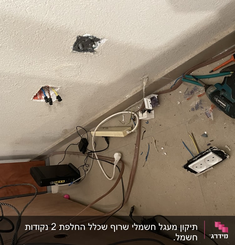 כלי עבודה חשמליים, חוטים חשופים ושקע חשמלי